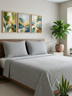 Woven Classic Stripe Textured Bedcover
