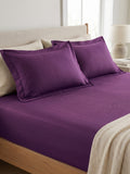 Plum Bedsheet with 2 pillow covers: 300 TC cotton