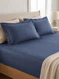 Navy Blue Bedsheet with 2 pillow covers: 300 TC cotton