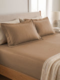Beige Bedsheet with 2 pillow covers: 300 TC cotton