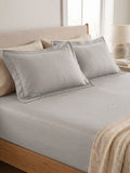 Light Grey Bedsheet with 2 pillow covers: 300 TC cotton