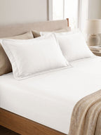 White Bedsheet with 2 pillow covers: 300 TC cotton