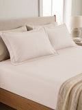 Light Beige Bedsheet with 2 pillow covers: 300 TC cotton
