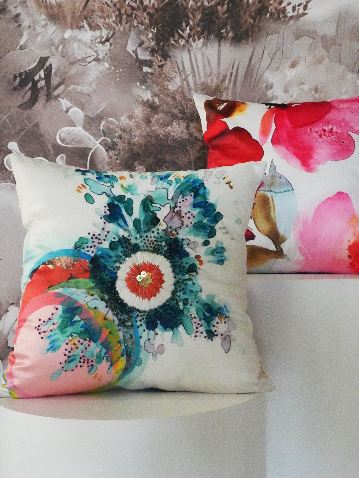 Embellished Garden Neerja Bloom Cushion