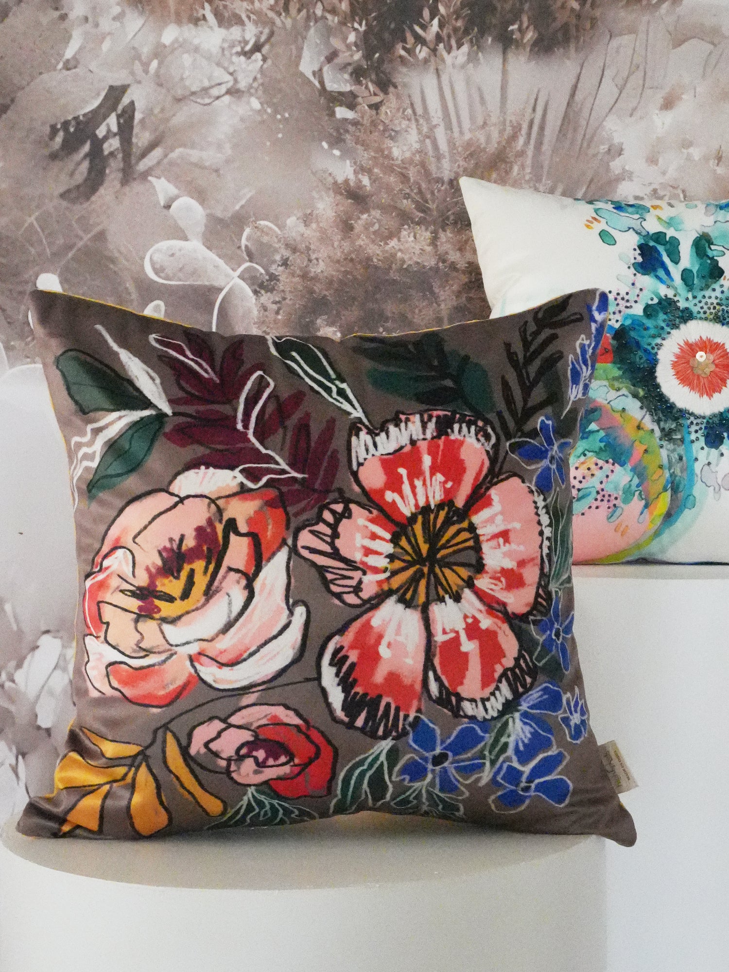 Embellished Garden Wildflower Meadow Cushion