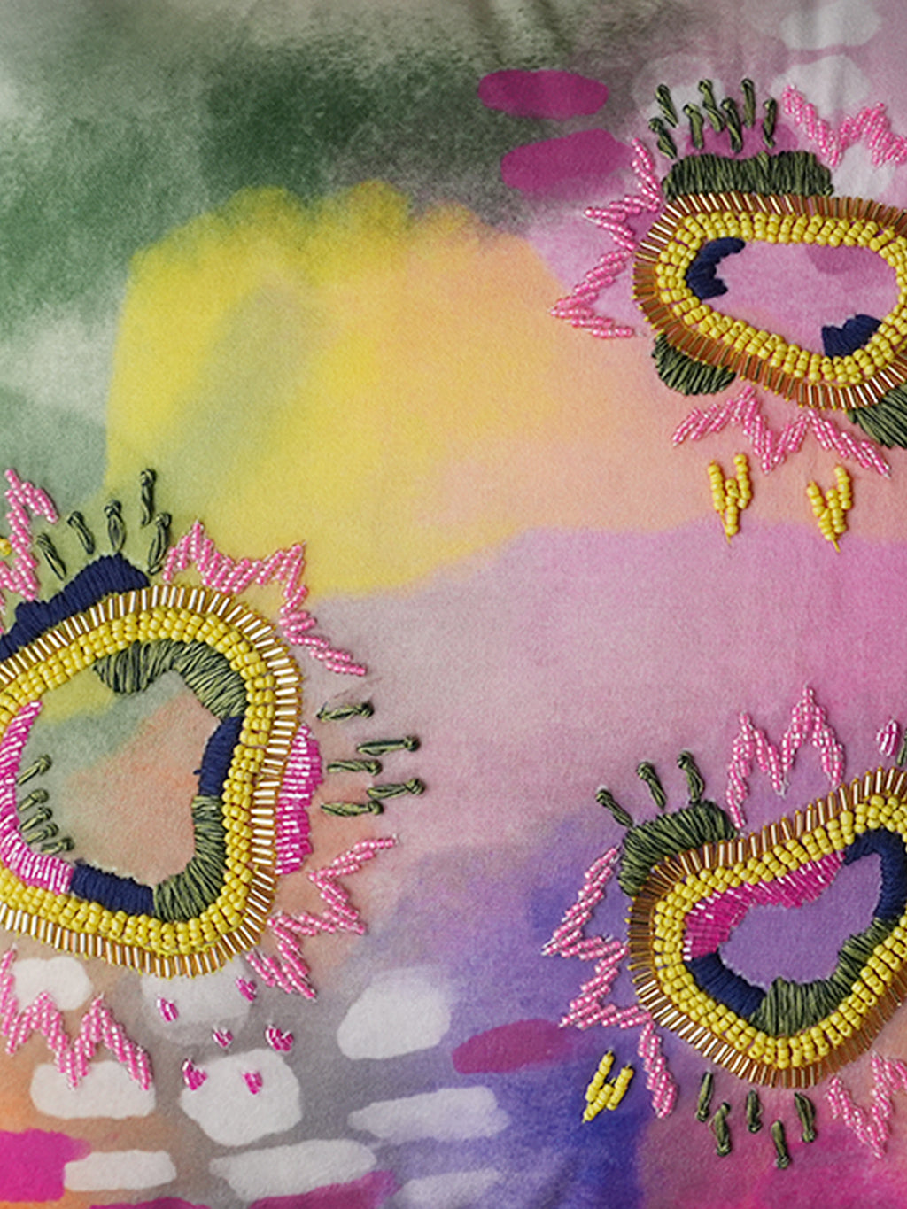 Embellished Garden Rang Talaab Cushion