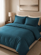 Dark Teal Duvet Cover with 2 pillow covers:300 TC cotton