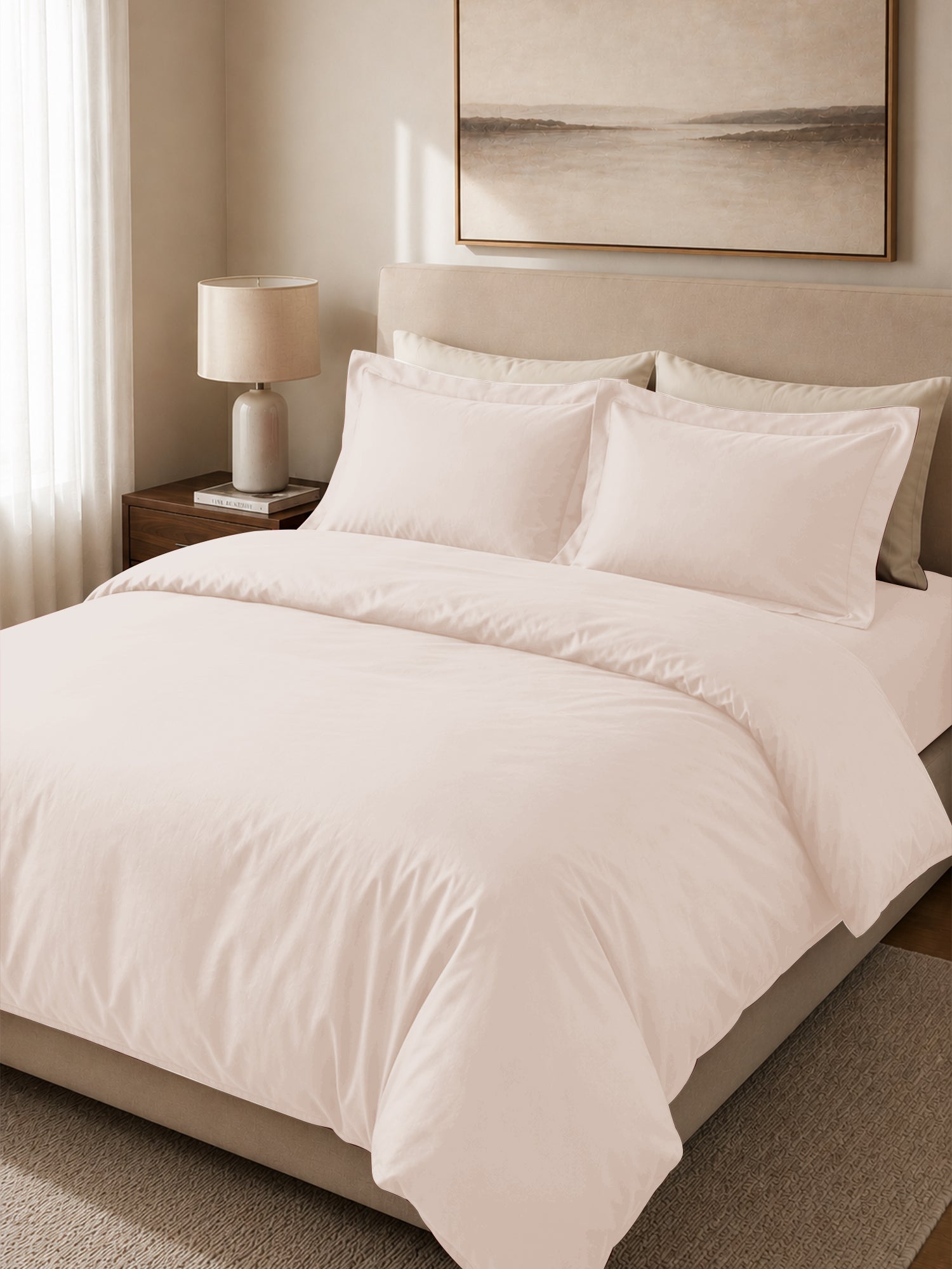 Light Beige Duvet Cover with 2 pillow covers:300 TC cotton