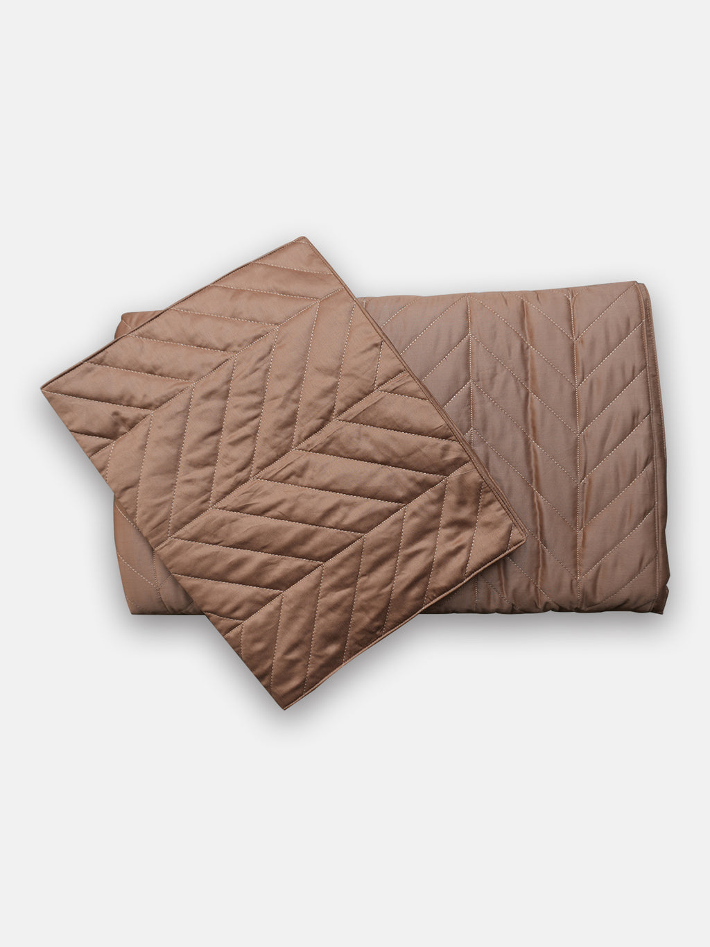 Serene Chevron AC Quilt Set- Beige