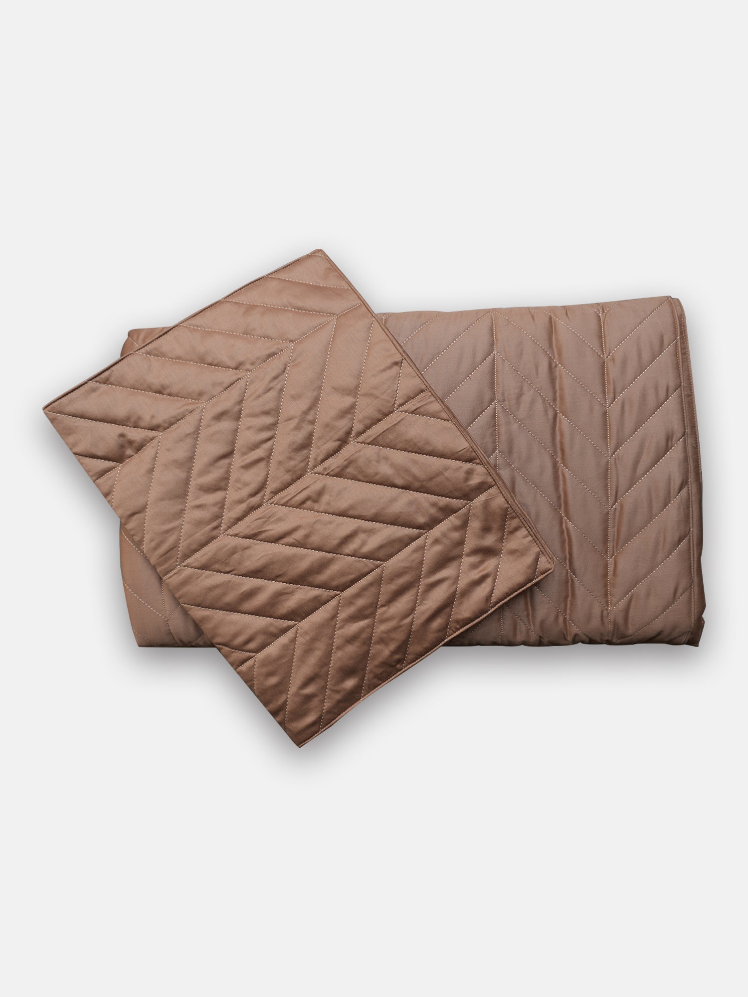 Serene Chevron AC Quilt Set- Beige