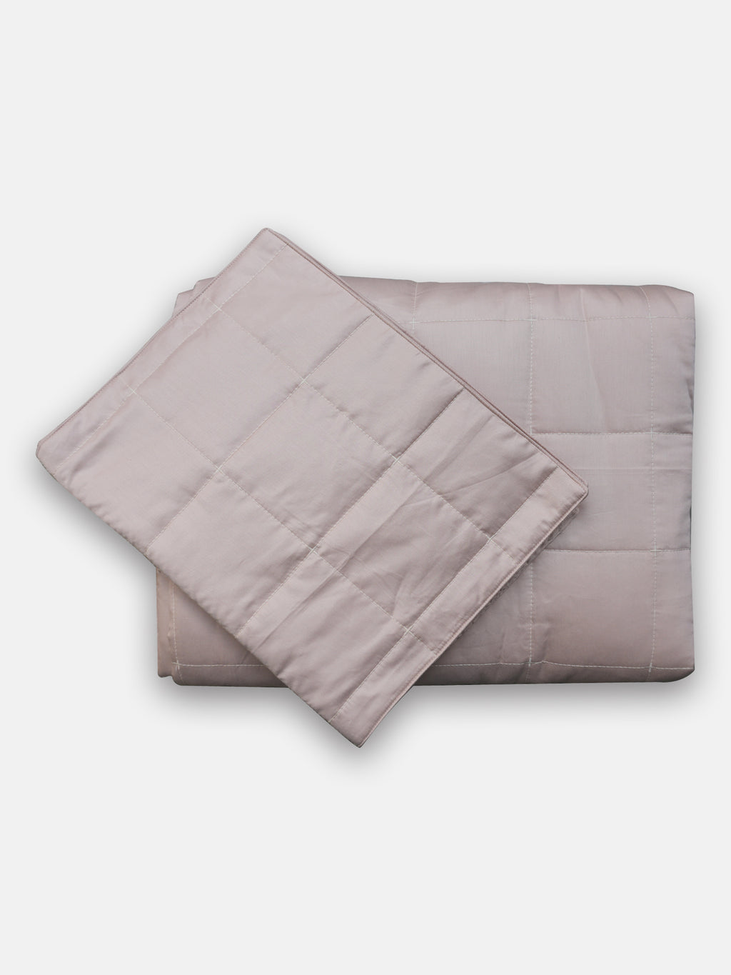 Classic Grid AC Quilt Set- Light Beige