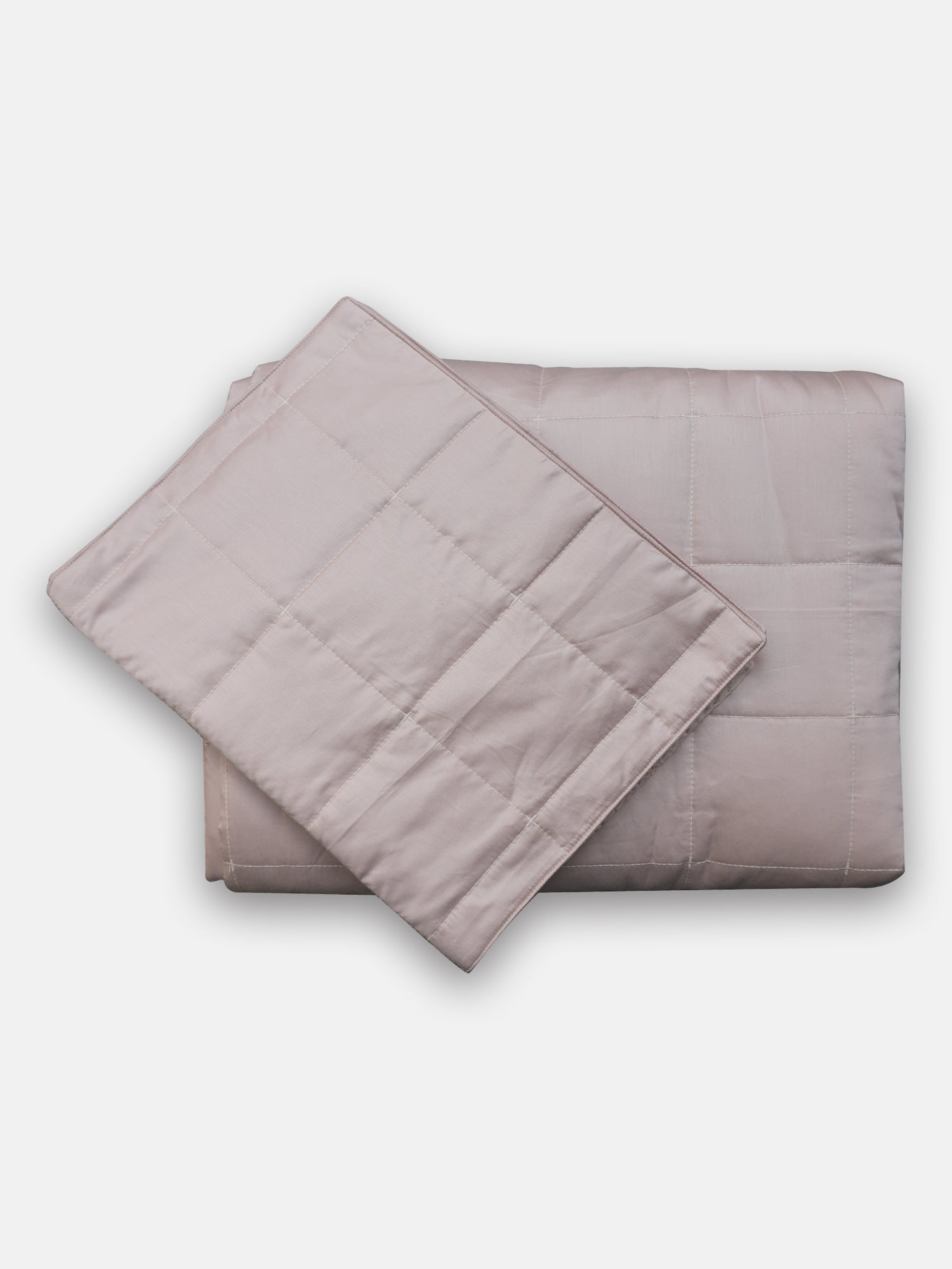 Classic Grid AC Quilt Set- Light Beige