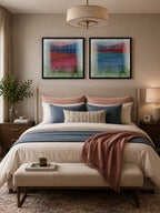 Crimson Horizon Wall Art Cluster