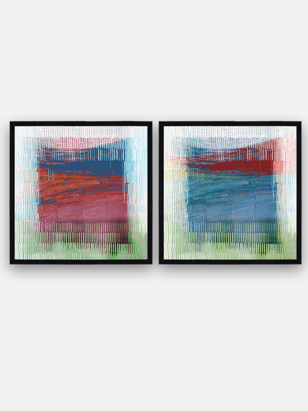 Crimson Horizon Wall Art Cluster