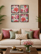 Gulabi Phool Wall Art Cluster