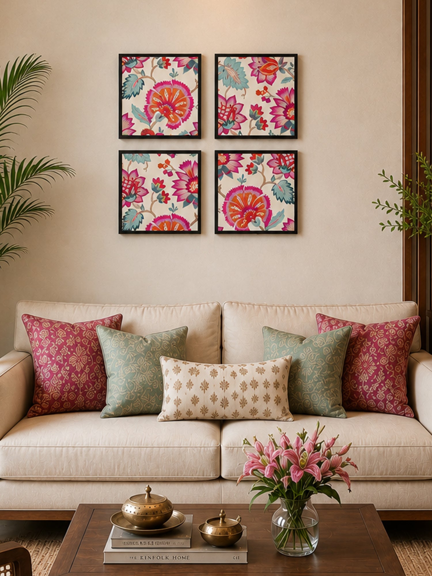 Gulabi Phool Wall Art Cluster