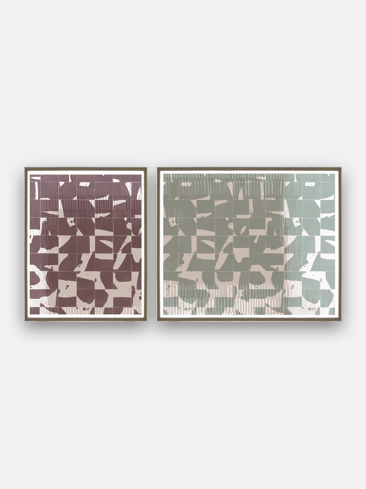 Sage & Mauve Mosaic Wall Art Cluster