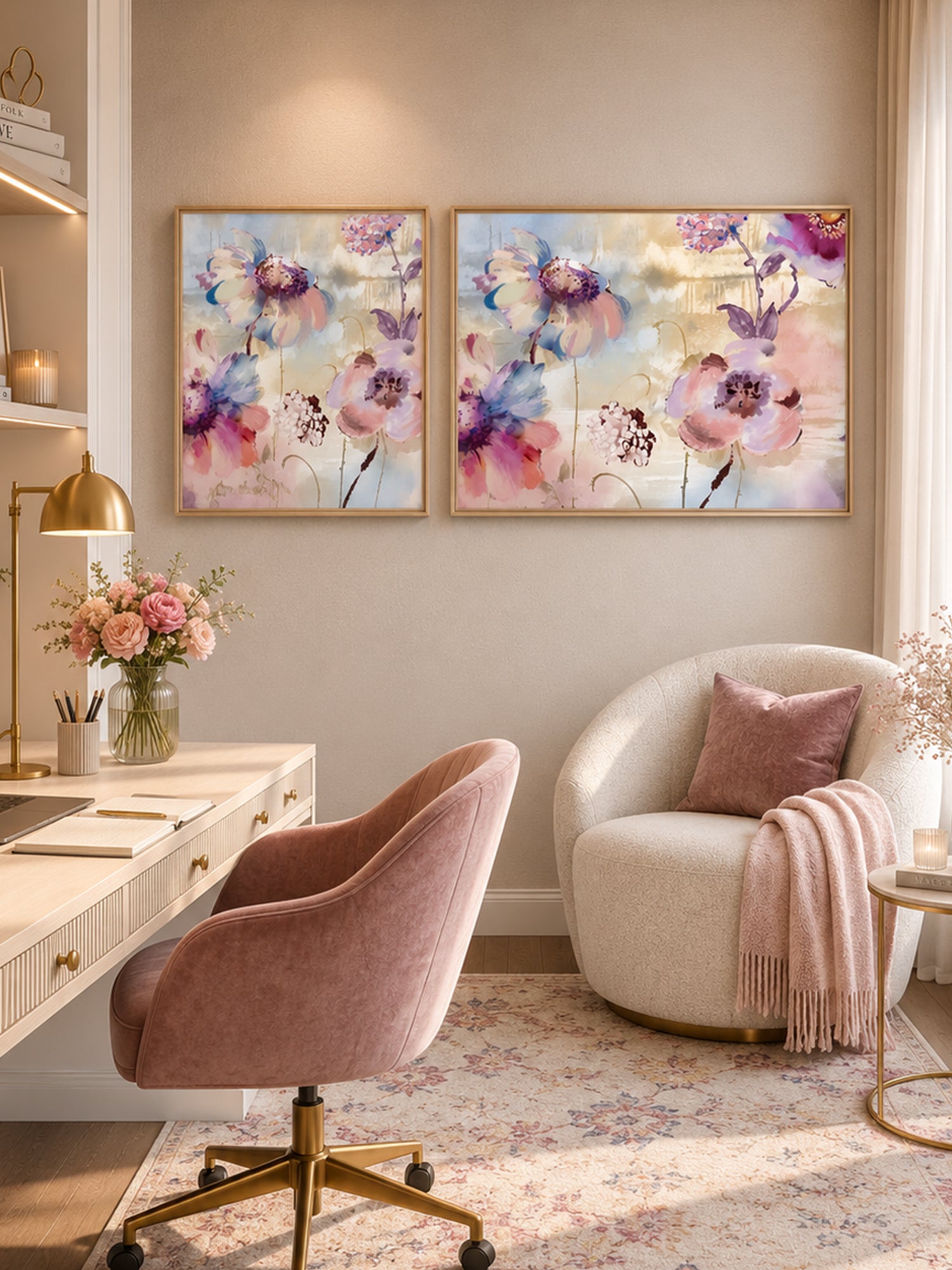 Pastel Petals Wall Art Cluster