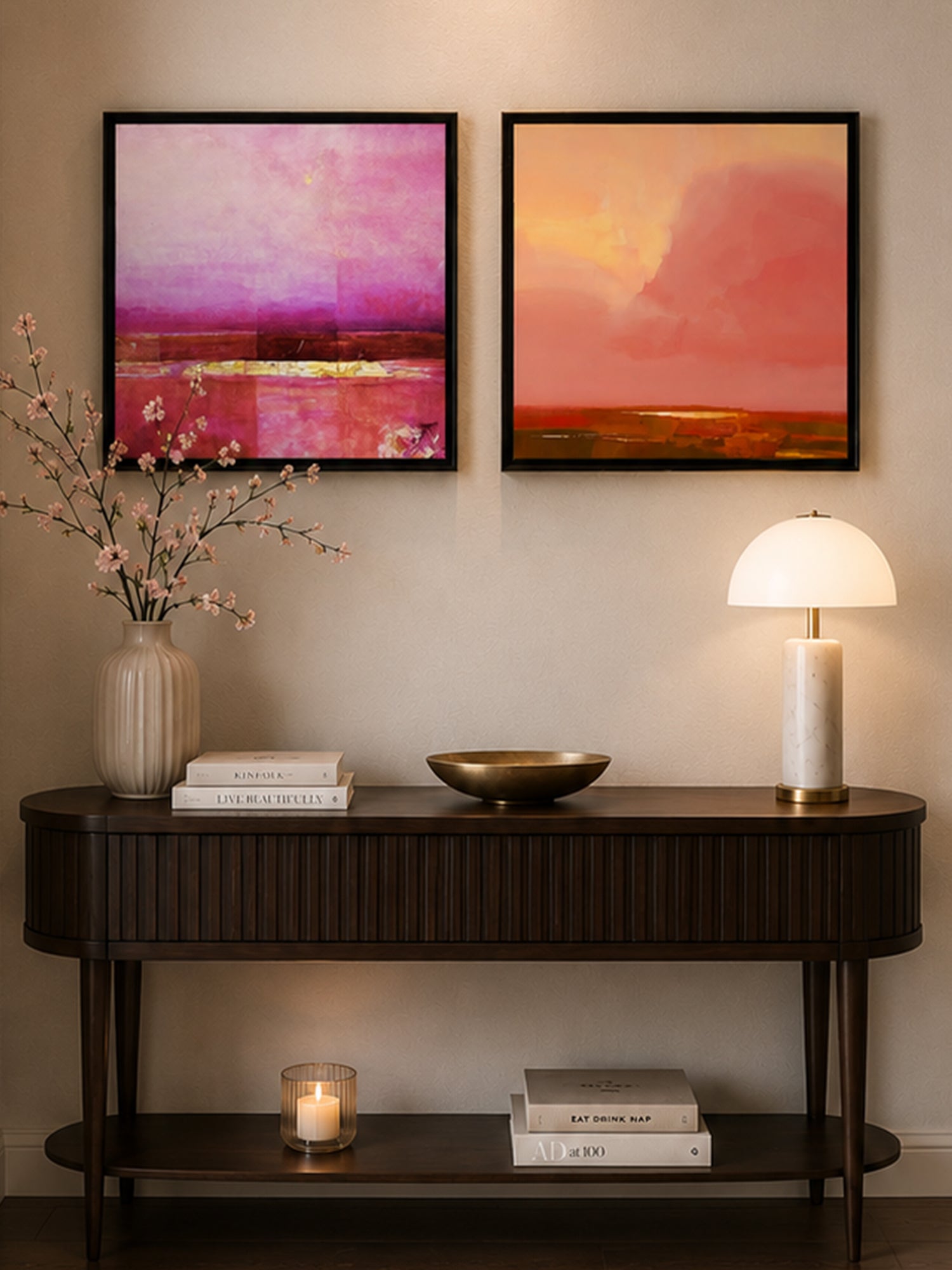 Rose Horizon Wall Art Cluster
